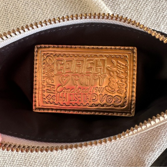 Coach Poppy Quilted Black and Cream Crossbody Bag - Picture 7 of 8